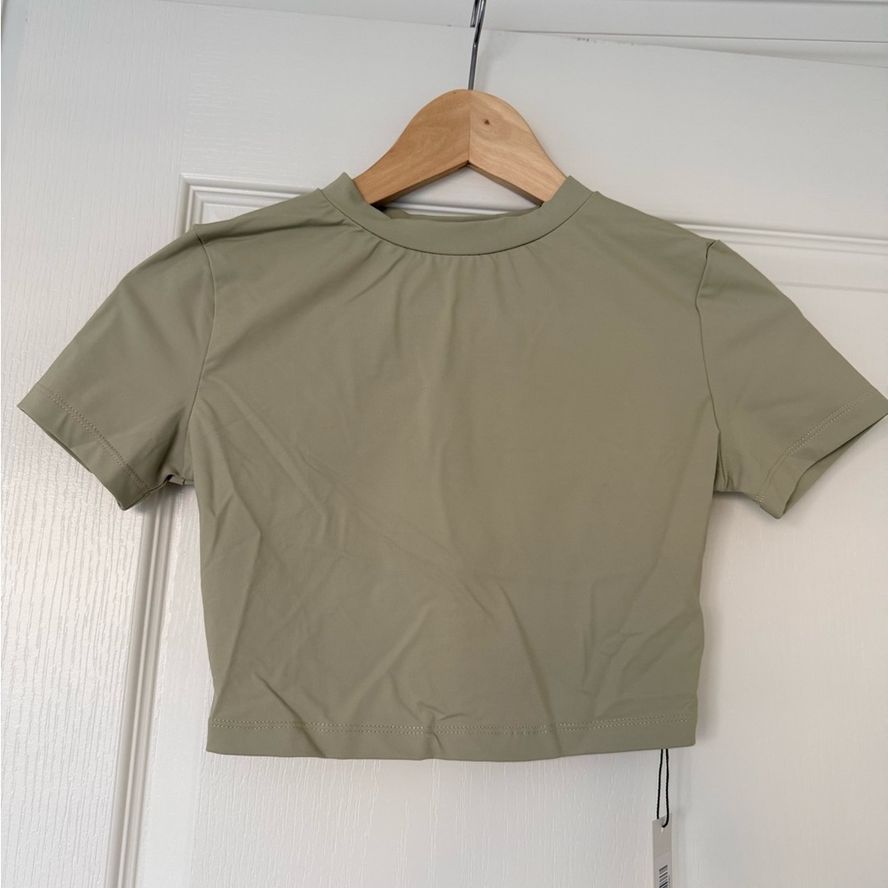 Hello Molly Sage Green Crop Top